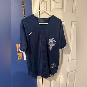 Salvador Perez Blue Kansas City Royals City Connect Jersey Size Large